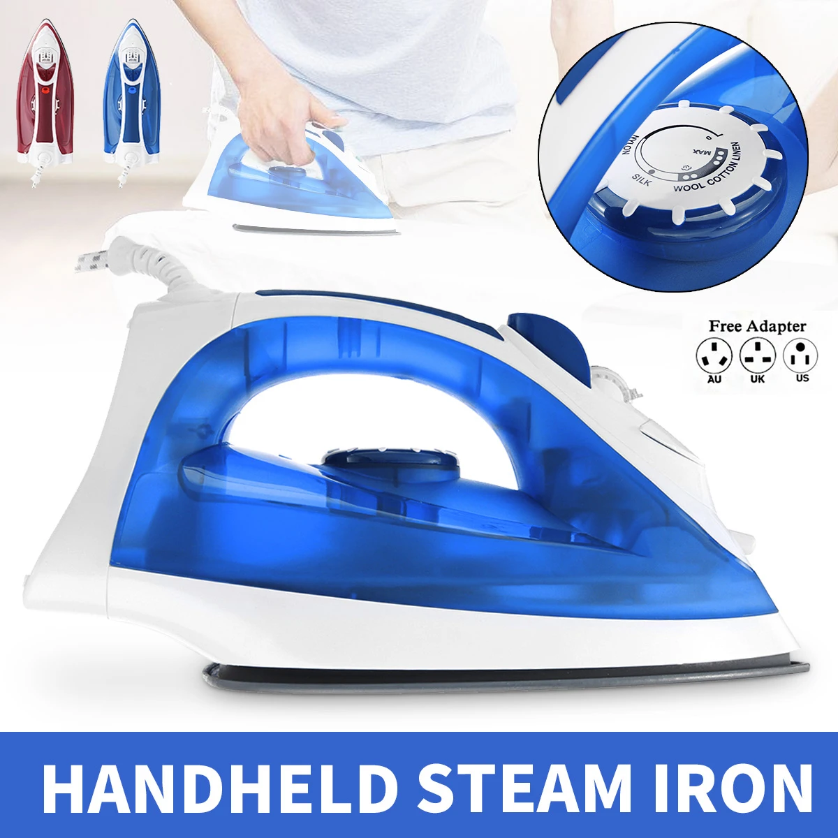 

2000W Electric Handheld Steam Iron for Clothes Portable Foldable Mini Garment Steamer Brush for Househole Ironing Cloth