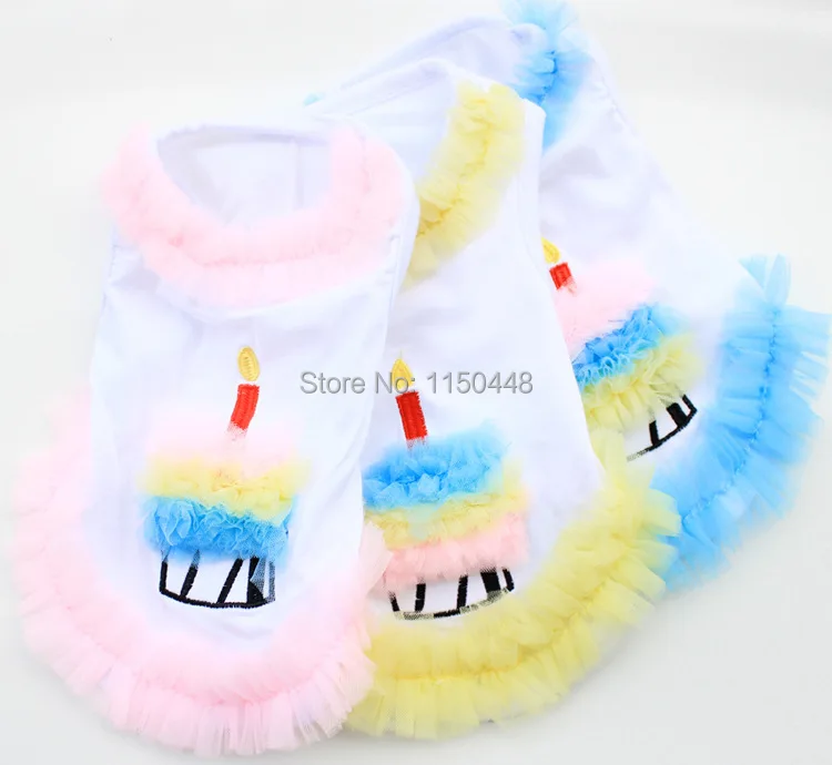 

Lovely Dog Dress Lace 100% Cotton Cake Cute Dog Pet Puppy Vest Clothes For Dogs Cat Yorkie Maltese Chiwawa Clothes