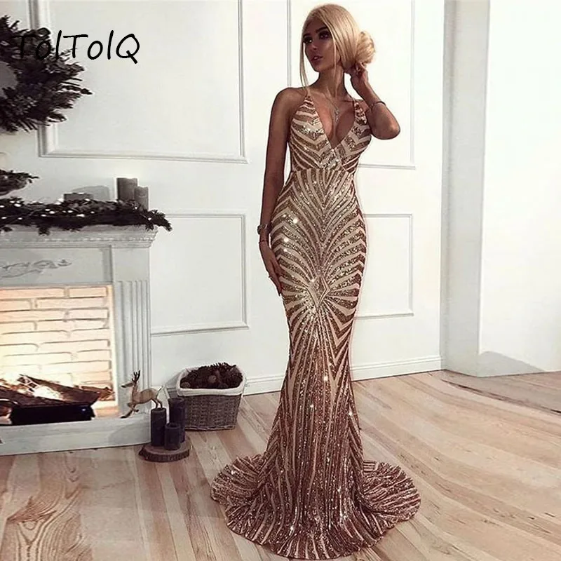 

Sexy Club Dress V Neck Women Wrap Maxi Dress Sequined Summer Dresses Backless Beach Long Dress Black Vestidos