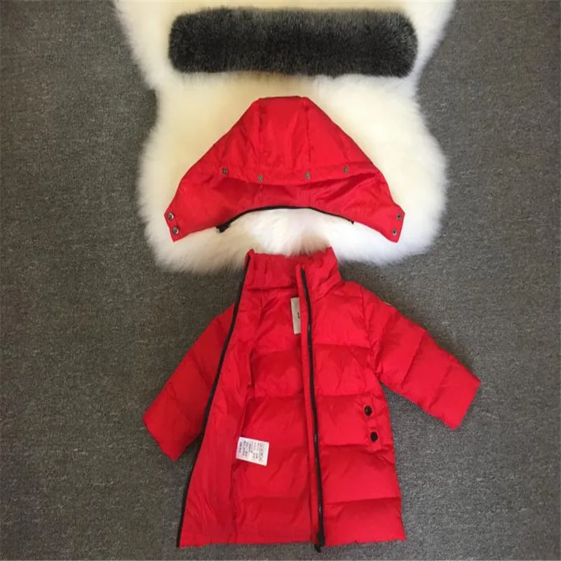 Зимняя куртка с натуральным мехом для маленьких девочек Детские утепленные пуховые пальто Детская верхняя одежда Cyy346