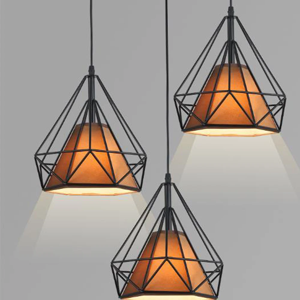 

LED pendant light Nordic Europe retro style dinning living room clothing shop bar counter 1Head 20CM(only stock without Fabric)