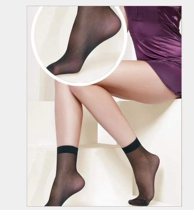 

Free Shipping 20PCS=10Pairs/Lot Fashion Lady Socks Crystal Silk Ultra-thin Transparent Women Short Socks