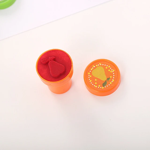 Children's Learning Toys Fruit Seal Creative Colorful DIY Toy Set Green Account Mini Stamp Boy Girl 4