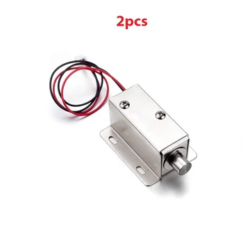 

New 2Pcs DC 12V 0.8A Round Head Electric Control Door Lock Stroke 10mm Conduction Time 10s Electromagnetic Electronic Door Lock