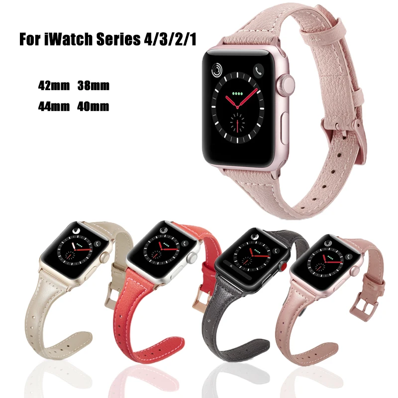 

7 Color Hot Sell Leather bands for Apple Watchband 4 44/40mm Sport Bracelet Strap for iwatch Series 3/2/1 42/38mm Wristbands