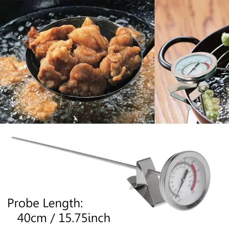 SHANWEN 1PC Frying Oil Fryer Fries Fried Chicken Wings BBQ Grill Thermometer 40cm Long Probe