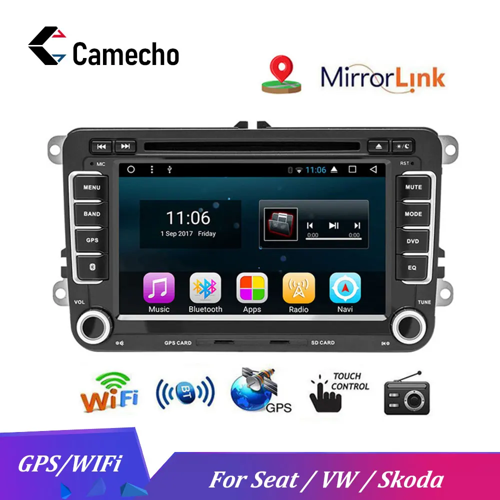 Camecho 2 Din Автомобильный мультимедийный плеер Android gps навигация Автомобильные Радио