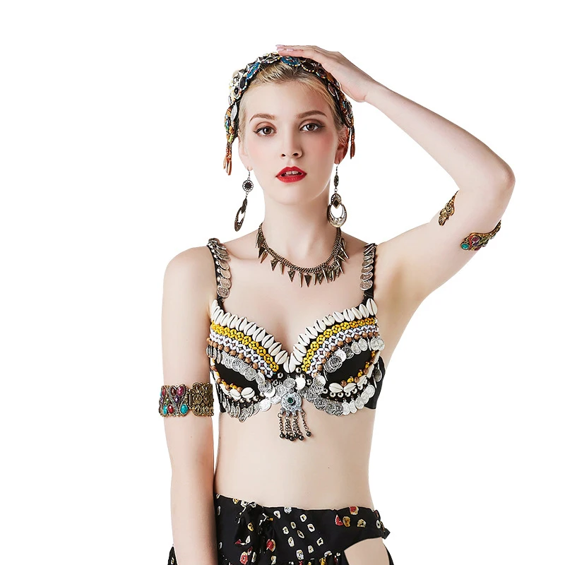 Костюм для танца живота в этническом стиле один бюстгальтер Женский Топ костюм с
