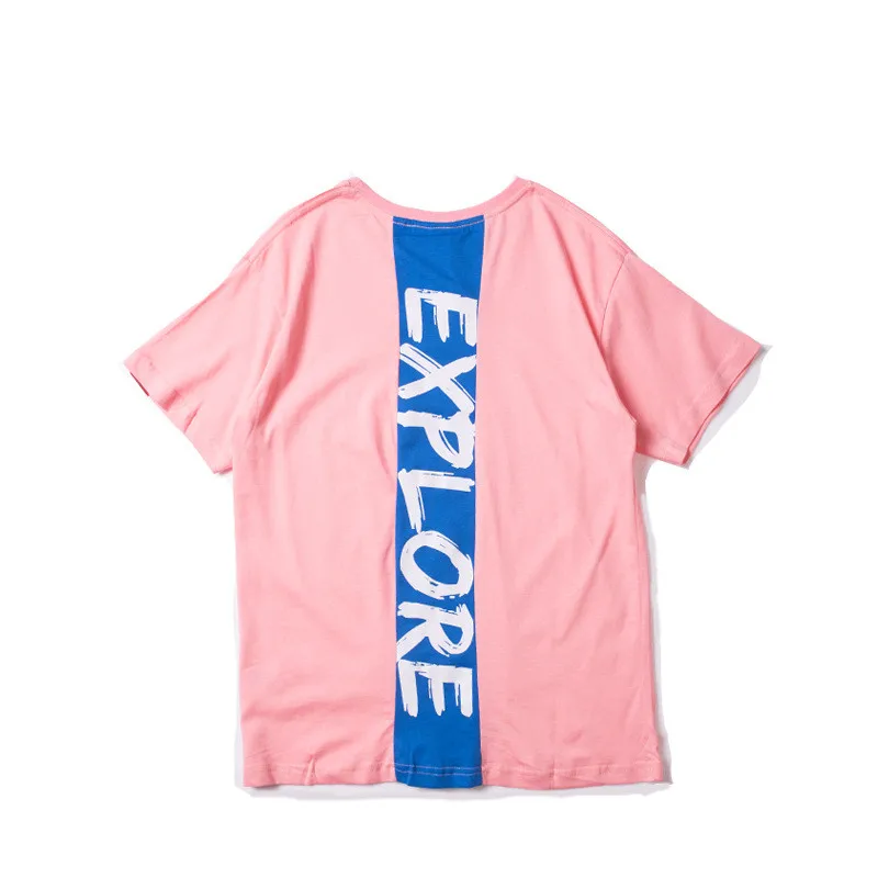 

Japanese Harajuku Explore Letter Printed Cotton T Shirt for Men Urban Boys Streetwear Hip Hop Short Sleeve Tee Shirt Plus Size