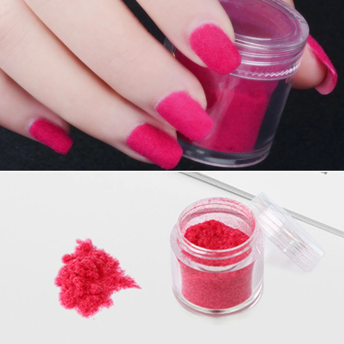 

Fuzzy Flocking Velvet Nail Glitter 10g Colorful Dust Powder Manicure DIY Nail Art Tips Christmas Decoration 14 Colors