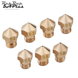 1 шт. Mk10 латунная насадка с M7 резьбой сопла 0.2 мм 0.3 мм 0.4 мм 0.5 мм 0.6 мм для 1.75 мм нити / насадка 3D-принтера Запчасти / оптовая продажа 3d принтер экструдер - изображение