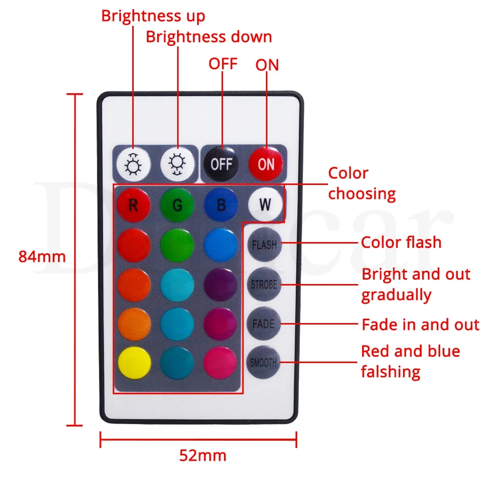 Автомобильный RGB светодиодный светильник 5050 SMD с автоматическим пультом дистанционного управления, декоративный гибкий светодиодный светильник с куполом, комплект противотуманных фар 12 В постоянного тока