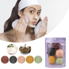 Круглая микрофибра губка косметический спонж губка для очистки лица Натуральный аморфофаллюс коньяк слоеного лица CleanTool промывочный флаттер 1 шт. PD