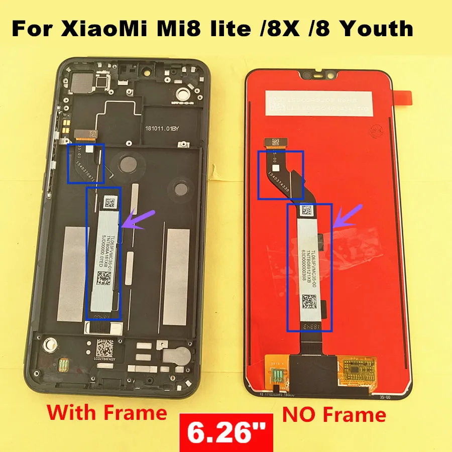

6.26" lcd For XiaoMi Mi8 lite mi8 Youth LCD Display+Touch Screen mi8x mi 8x Digitizer Assembly Replacement xiaomi 8 lit