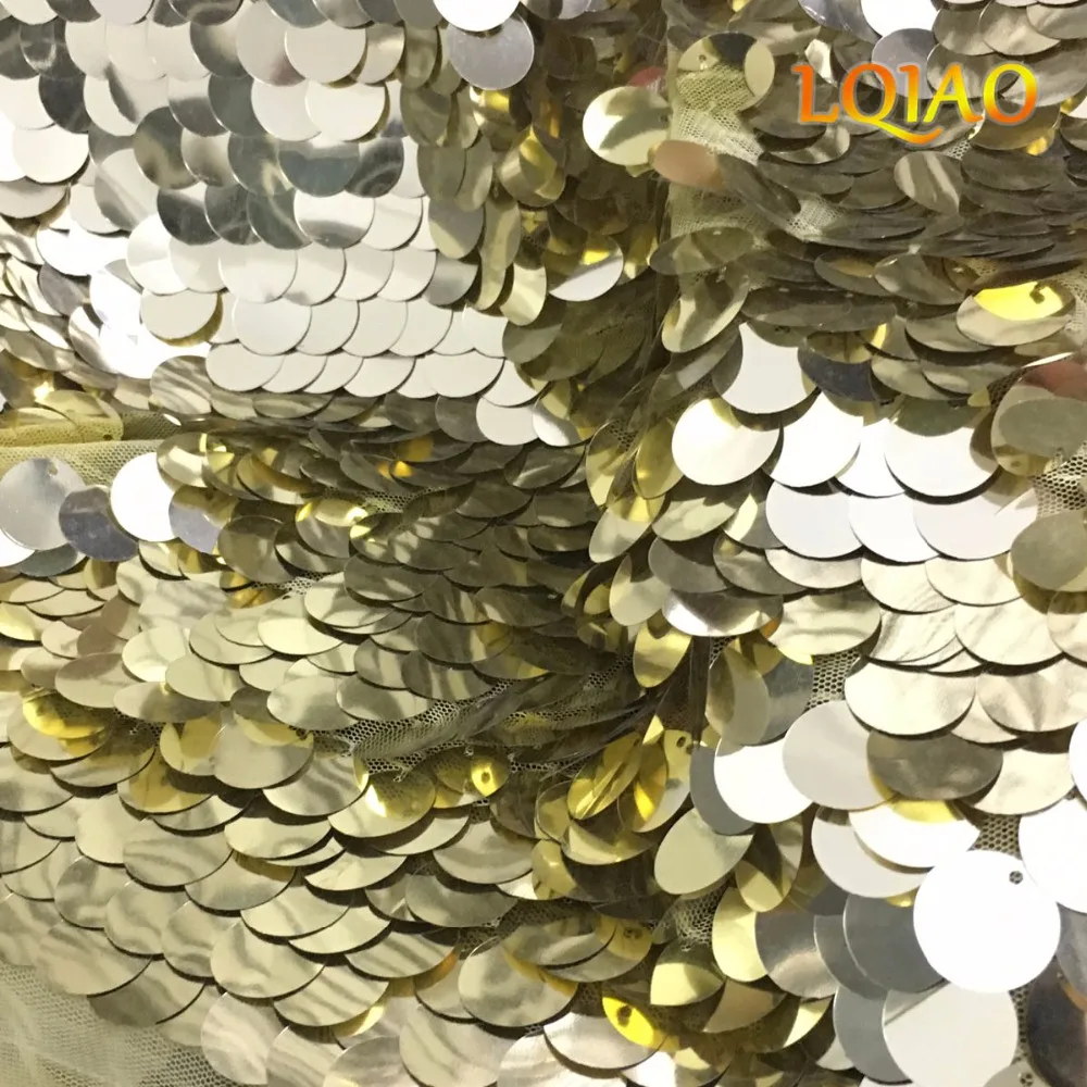 Light Gold Sequin Fabric-005
