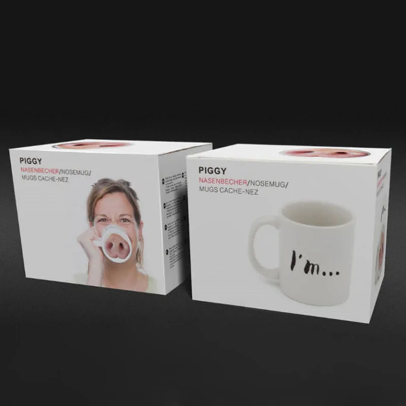 Pig Creative Funny Pig Nose Ceramic Water Cup Novelty Coffee Mug with Hand grip Office Tea Cup