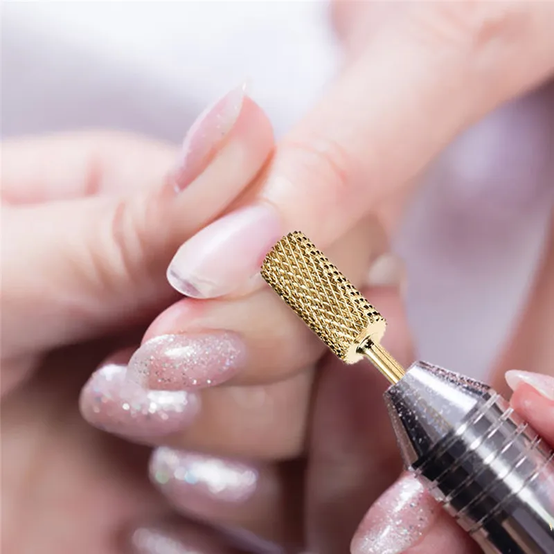 

1PC Gold Carbide Smooth Top Burr Nail Drill Bit Electric Drill Accessories Manicure Nail Art UV LED Gel Tool DIY Nail Art Drills