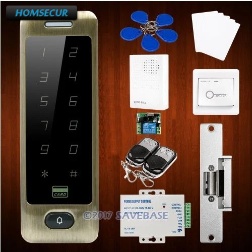 

HOMSECUR Waterproof Touch Keypad IC Access Control System+NC Strike Lock