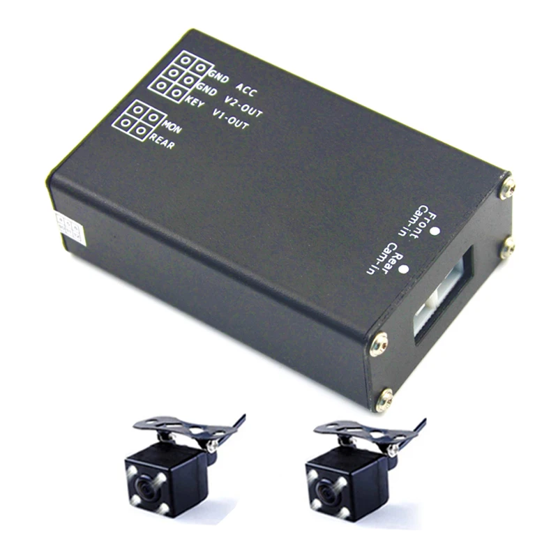 2 Cameras Video Control Image Switch Front Rear Left Right View
