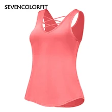 Sevencolorfit Сексуальная майка для тренажерного зала женский жилет без рукавов Спорт Бег тренировки Фитнес Женская активная спортивная одежда для йоги Топ рубашка