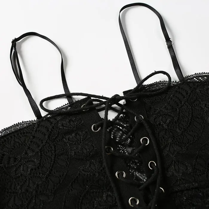 Micro Bodysuit Thong Black Mesh See Through Suspender Bodysuit Women Criss Cross Jumpsuit Deep V Neck Body Transparent Bodysuit
