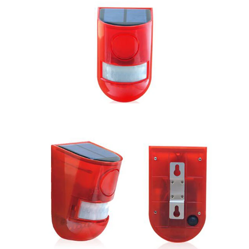 Emissor de Luz Lâmpada de Alarme Ip65 à Prova Diodo Solar Aviso 6led Luz Vermelha Dwaterproof Água Sensor Movimento Cautela Luzes Lugar Secreto Parede 110db Som 11 alarme 110db som aviso 6led luz vermelha