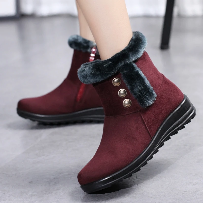 

Women boots 2018 new winter snow boots women shoes Beijing style plus size autumn boots flock antiskid winter boot for women