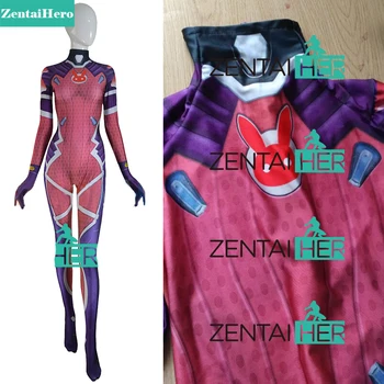 

ZentaiHero D.VA Costume 3D Print dva White Rabbit SKIN Zentai Bodysuit Female Women Girls D.va Catsuit For Halloween Cosplay