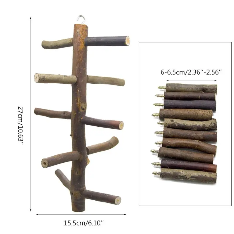 Деревянная жердочка для птиц подставка лестница для попугая хомяк клетка для альпинизма шлифовальные игрушки