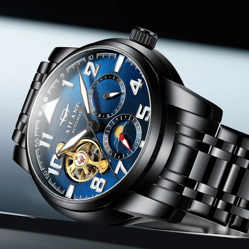 AILANG мужские часы популярные наручные брендовые Роскошные знаменитые мужские часы автоматические часы настоящие бриллианты часы Relogio Masculino часы мужские