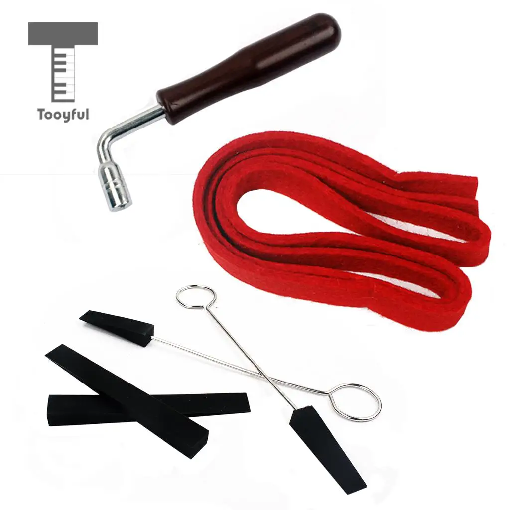 Tooyful Professional 1 Set Piano Tuning Kits Tuning Hammer Temperament Strip Rubber Mute for Pianist Beginner Piano DIY Parts