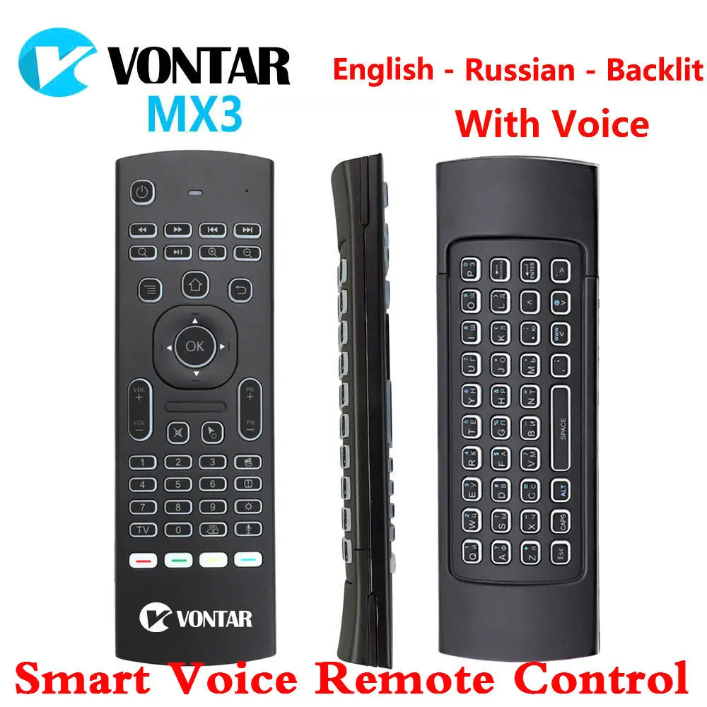 Пульт дистанционного управления MX3 Air Mouse с голосовым управлением и подсветкой 2 4