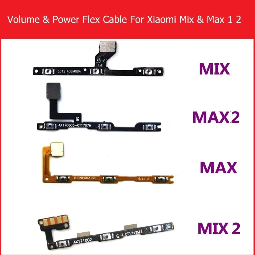 100% подлинный гибкий кабель питания и громкости для Xiaomi Mi /Mix /Mix2 /Max /Max2 Боковая