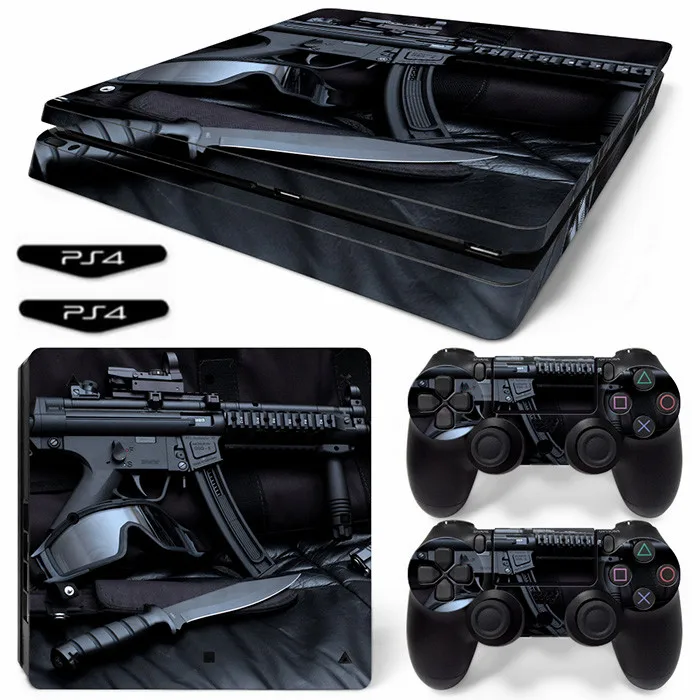 Тонкая наклейка с оружием Ps4 Виниловая на обложку PS4 Slim Skin для консоли и 2
