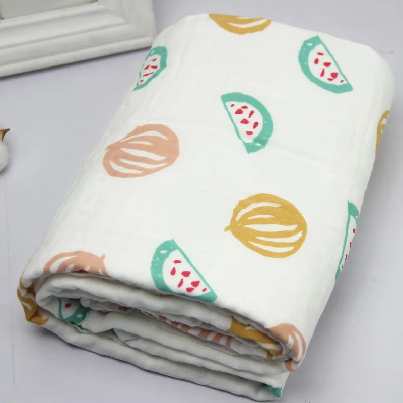 1 шт. детские пеленки wayoyoli 70*140 см, 6 слоев одеяла для младенцев, муслиновые хлопковые детские мягкие банные накидки - Цвет: Watermelon
