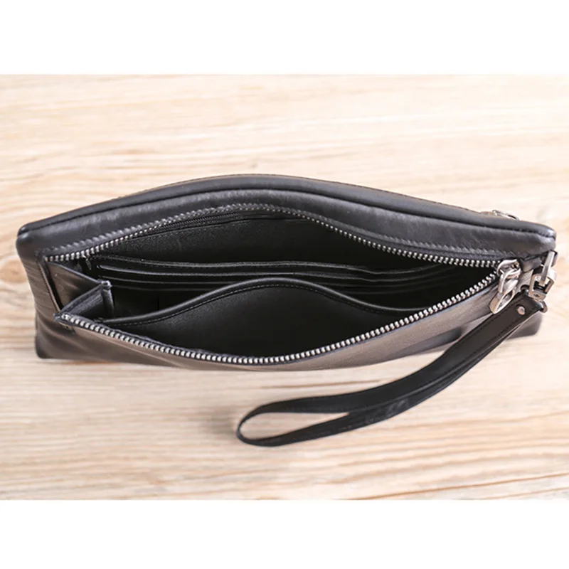 AETOO Men's leather soft leather hand-picked bag, business casual envelope bag, head leather men's hand bag