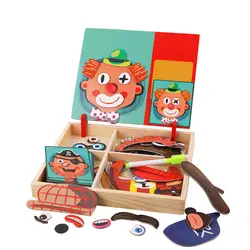Детские игрушки Магнитные головоломки деревянный BoxBaby/Принцесса/автомобиль/Детское платье изменение головоломки доска для рисования