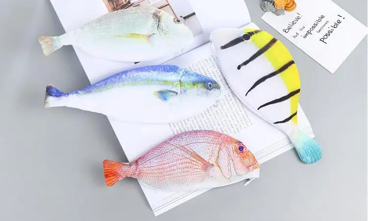 Творческий морская рыба Холст Карандаш сумка для хранения канцелярских Организатор Дело школа питания поощрительный подарок корейский