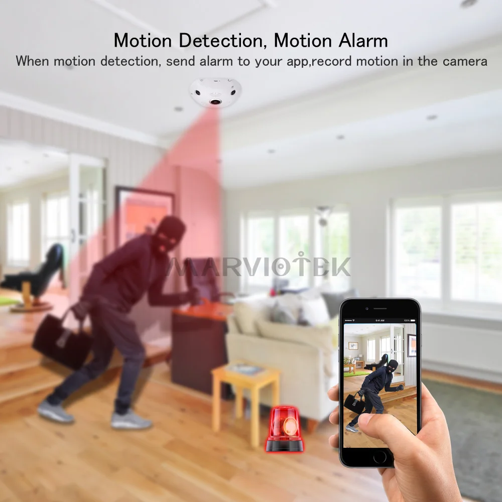 360 градусов панорамная IP камера WIFI рыбий глаз CCTV PTZ 3D VR видео P2P 960P Аудио для