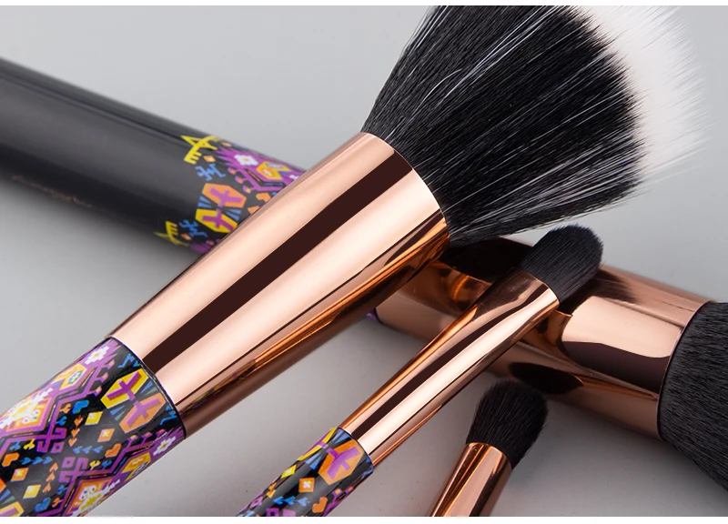 Anmor 12 шт Кисть для макияжа бамбуковая нейлоновая основа тени для век консилер кисти для макияжа инструменты с розовой косметичкой Pedzle