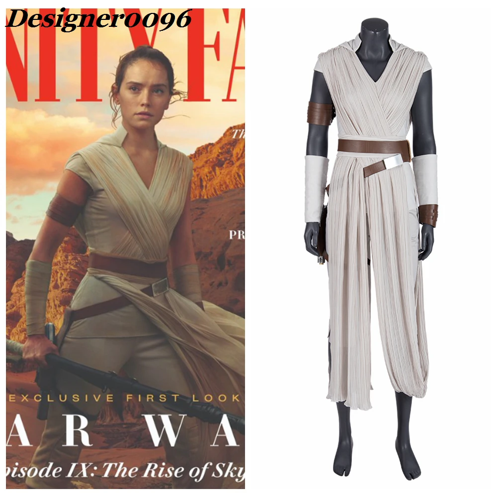 

Movie cosplay 2019 New Released Star Wars: The Rise of Skywalker Movie Actress Rey Cosplay Costume Halloween Adult Clothes COS