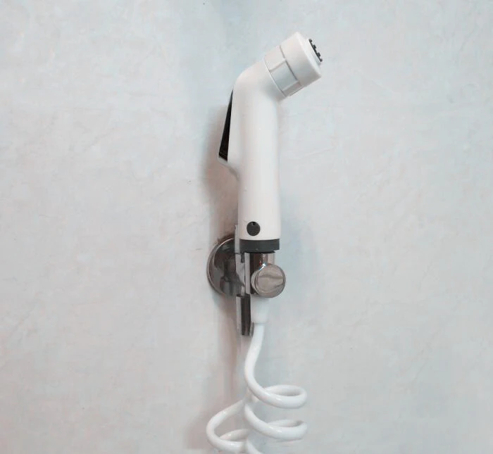 Белого цвета ABS Биде Душ ручной Душ латунь ороситель для биде Torneira Lavabo туалет кран отключения BD741 - Цвет: shower set