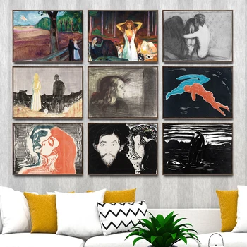 Paintings by Edvard Munch Printed on Canvas 1