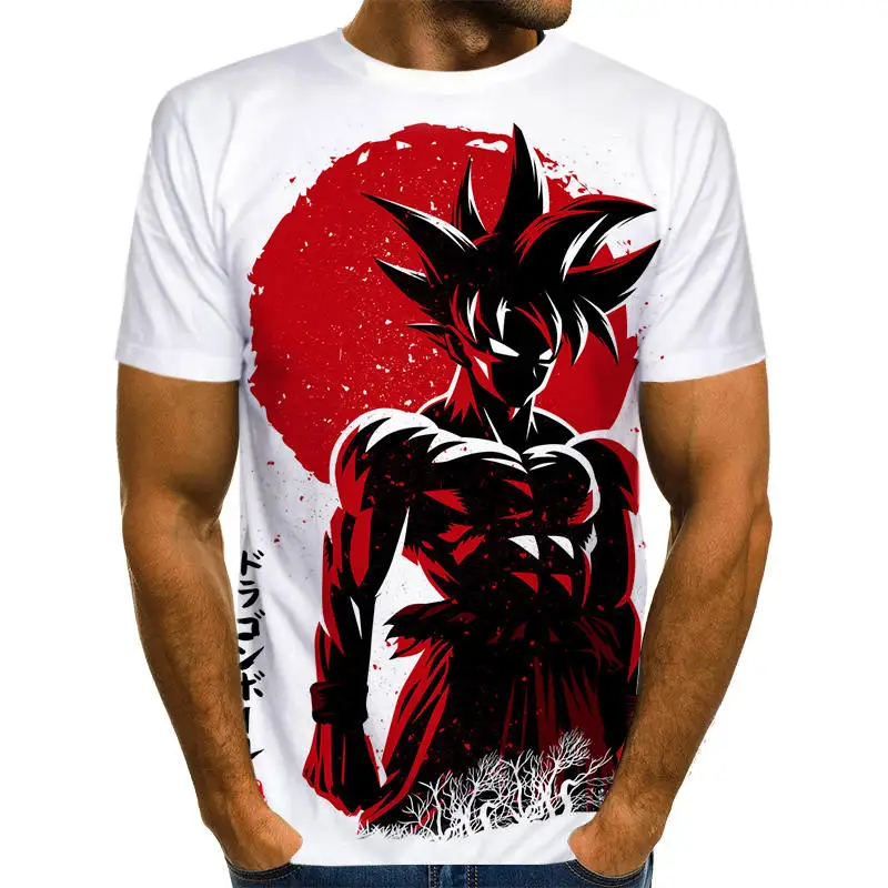 Fashion 3d T-shirt Dragon Ball Z Saiyan Goku Anime Men Women Tee Shirt White Top
