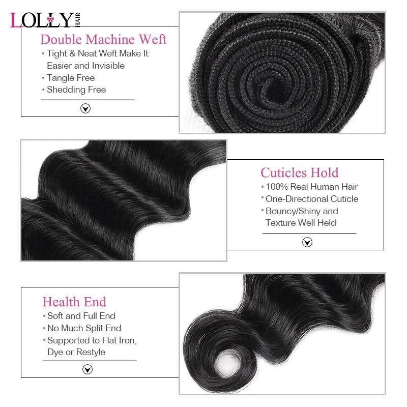 Brazilian Hair Bundles Loose Deep Wave Human Hair Extensions Remy Hair Can Buy 4 Or 3 Bundles Natural Color 1 Piece Hair Weave
