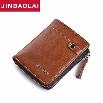 

Wallets Vintage Fashion Top Quality Small Wallet Leather Purse Male Money Bag Small Zipper Coin Pockets Brand Portefeuille Homme