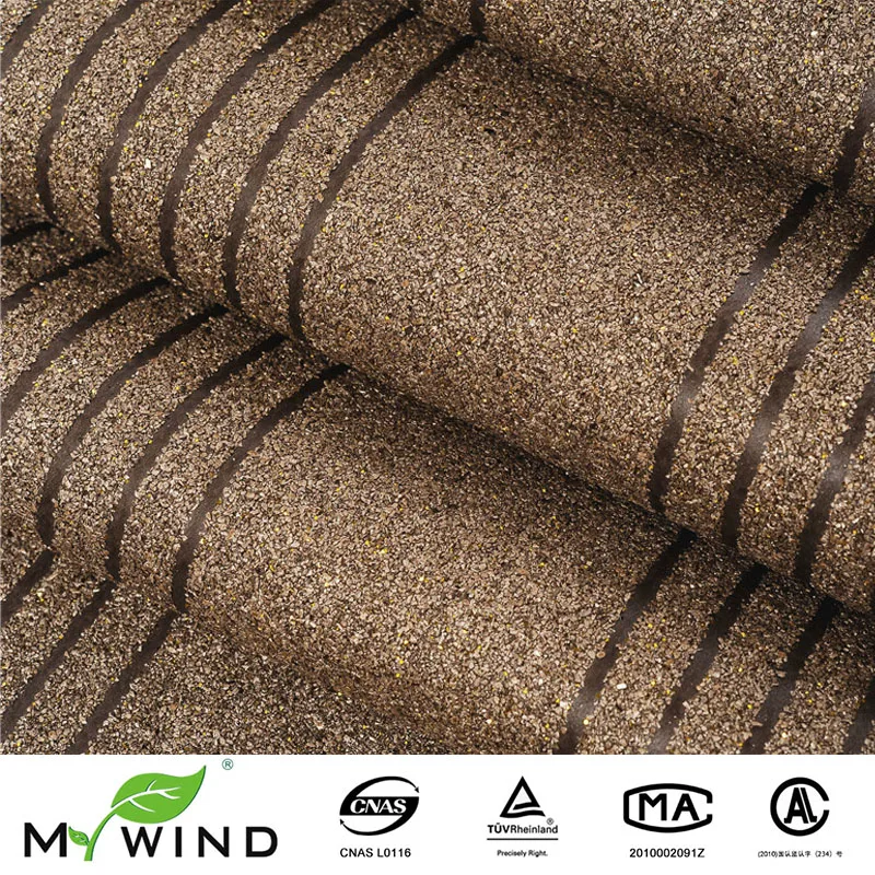 

Modern Style Dark Brown Mica Wallpaper Luxury Vermicumilite Wallcoveing For Home Club Coffee Shop Decoration