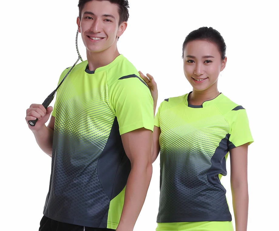 

New Sportswear Quick Dry breathable badminton shirt , Women / Men table tennis shirt clothes team game short sleeve T Shirts