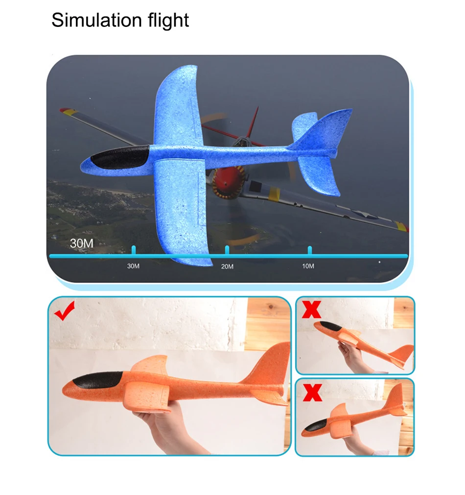 35 см детские игрушки «сделай сам» ручной бросок Летающий планер самолеты пена модель аэроплана вечерние сумки наполнители Летающий планер самолет игрушки для детской игры