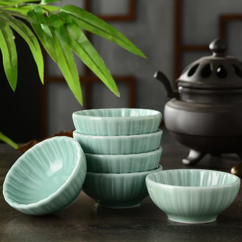 Chinese Celadon striped tea cup,Porcelain Teacups teapot Tea Cup Teacup